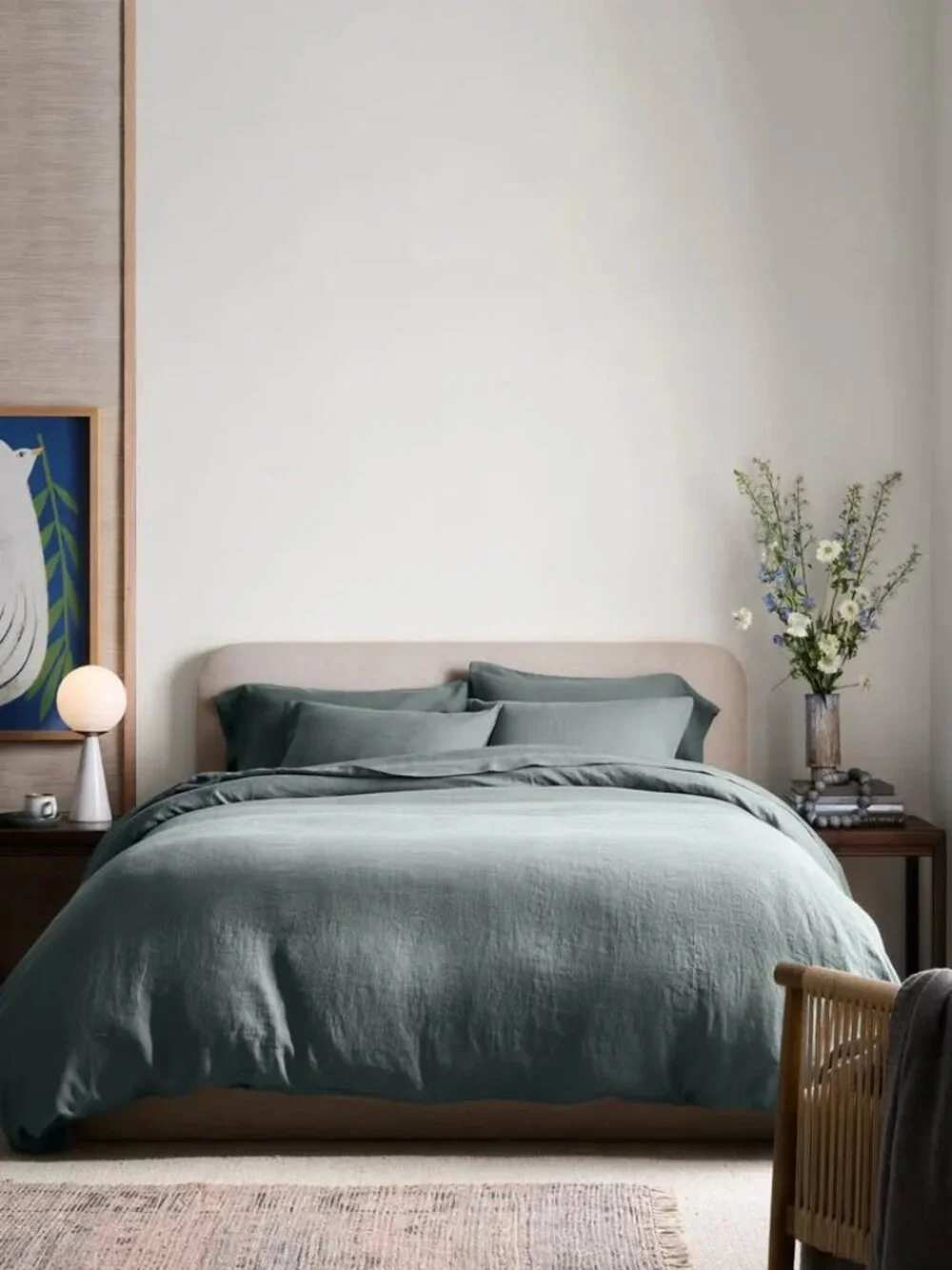 Quince European Linen Blue Full/Queen Duvet Cover ONLY